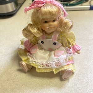 Beautiful, miniature, porcelain doll